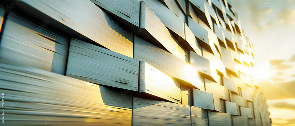 Poster geometric precision: the artful intersection of modern design and urban texture in an architectural 