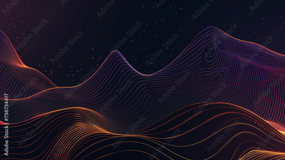 Poster modern purple blue gradient flowing wave lines. wave element for design. digital frequency track equ