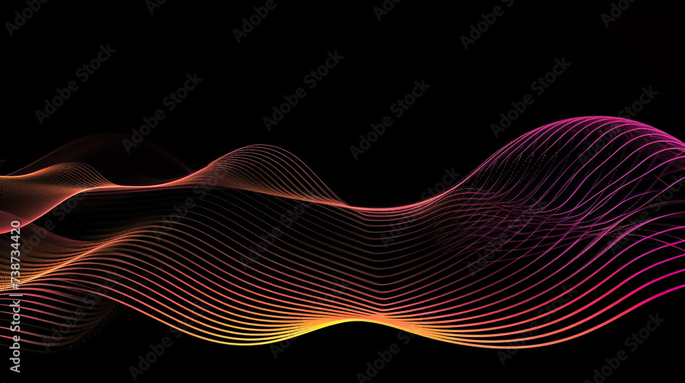 Poster modern purple blue gradient flowing wave lines. wave element for design. digital frequency track equ