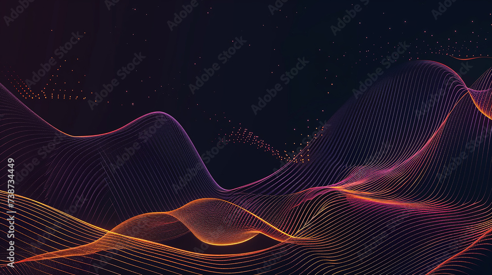 Poster modern purple blue gradient flowing wave lines. wave element for design. digital frequency track equ