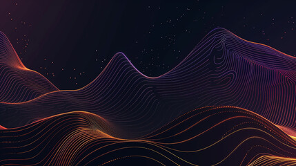 Modern purple blue gradient flowing wave lines. wave element for design. Digital frequency track equalizer. Stylized line art background. Futuristic technology concept. - obrazy, fototapety, plakaty