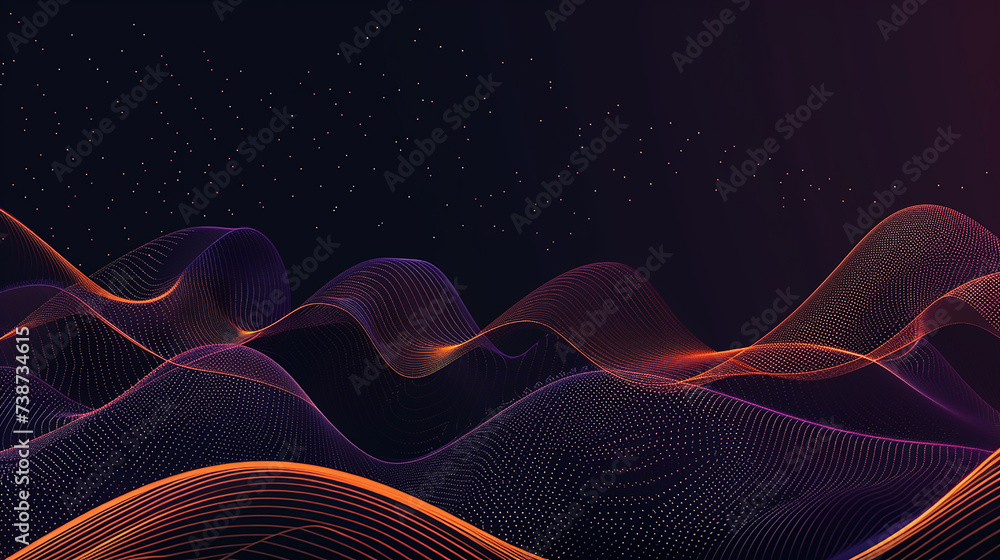 Poster modern purple blue gradient flowing wave lines. wave element for design. digital frequency track equ