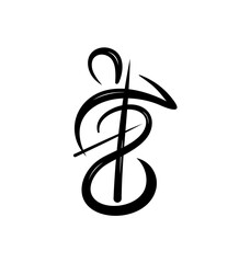 Musician playing the cello graphic design. Cello player symbol © artsterdam