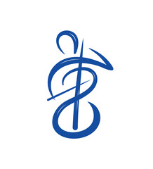 Musician playing the cello graphic design. Cello player symbol © artsterdam