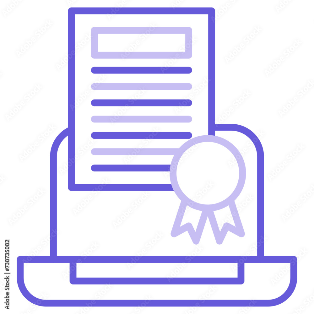 Poster online certificate icon