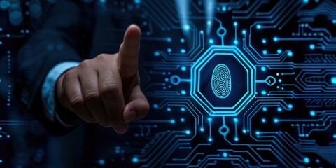 Fingerprint technology on circuit board for internet security