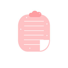 vector illustration of pastel paper note icon, business study concept 