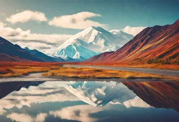 Photo sur Plexiglas Denali Landscapes on Denali highway.Alaska.AI generated