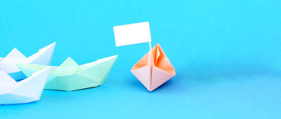 Paper Boats. color ships