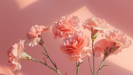 a bunch of pink carnations on a pink background in th