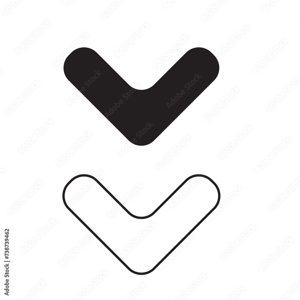 Poster down arrow icon vector. scroll down icon sign symbol vector. move down vector icon illustration isol