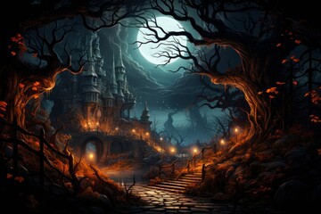 an enchanted fairy forest landscape