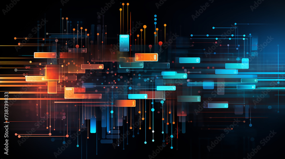 Poster hi-tech digital technology concept digital communication points. technological background. network c
