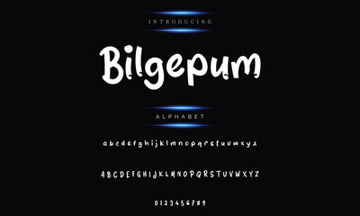 Vector artwork of primitive alphabetic brush drawings of letters and numbers. Font symbols and signs.