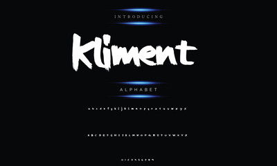 Vector artwork of primitive alphabetic brush drawings of letters and numbers. Font symbols and signs.