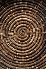 circular wicker rattan textured background