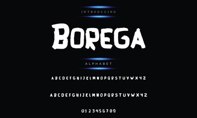 Vector artwork of primitive alphabetic brush drawings of letters and numbers. Font symbols and signs.