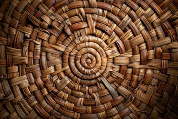 circular wicker rattan texture background