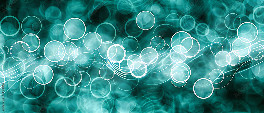 Poster cosmic circles: a spectacular array of bokeh lights, creating a universe of color and illumination i