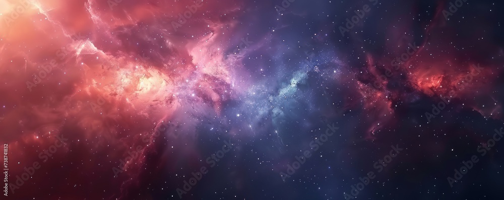 Poster starry night sky with colorful clouds capturing vastness of universe and beauty of astronomy cosmic 
