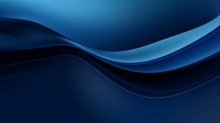 Obraz premium Abstract blue modern background with smooth lines. Dynamic waves. Modern abstract gradient dark navy blue banner background. Template premium award wave design.