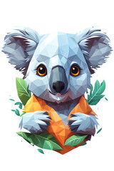 Vector cute koala cartoon character illustration
