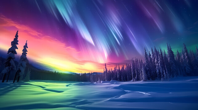 Northern lights background, mesmerizing northern lights abstraction in translucent tones