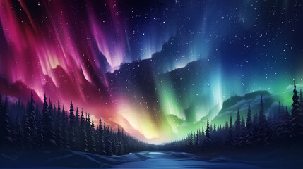 Northern lights background, mesmerizing northern lights abstraction in translucent tones