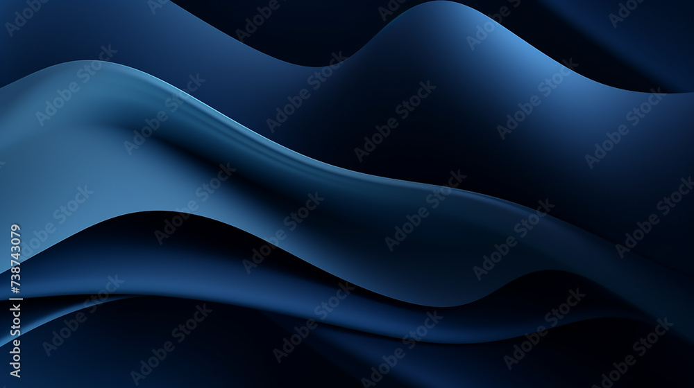 Poster abstract blue wave design with line on dark blue background. curve and wave on dark navy blue backgr