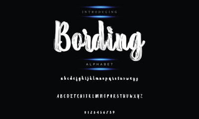 Modern calligraphy print with an alphabet design created with a dry brush. trendy hand-drawn pattern