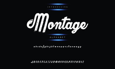 Modern calligraphy print with an alphabet design created with a dry brush. trendy hand-drawn pattern