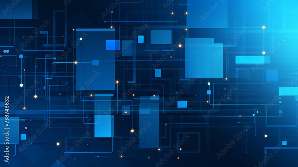 Poster technology futuristic digital concept square pattern with lighting glowing particles square. digital