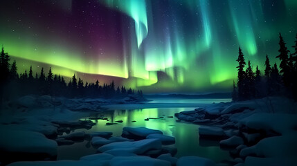 Northern lights background, mesmerizing northern lights abstraction in translucent tones