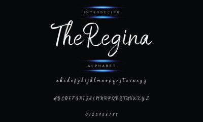 Handwritten handwritten script logotype font lettering in the best alphabet painting style.