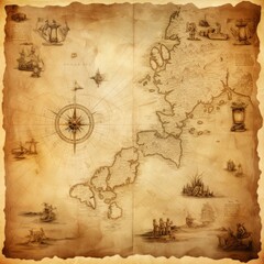 Fototapeta na wymiar Old treasure map background