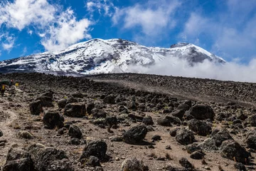 Photo sur Plexiglas Kilimandjaro Ascending the Majestic Slopes of Mt. Kilimanjaro