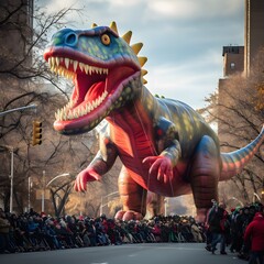 dinosaur dragon thanksgiving day parade balloon float 