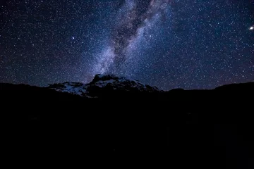 Foto auf Acrylglas Kilimandscharo Starry Night: Milky Way at Barranco Camp, Mt. Kilimanjaro