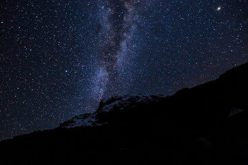 Fototapeta na wymiar Starry Night: Milky Way at Barranco Camp, Mt. Kilimanjaro