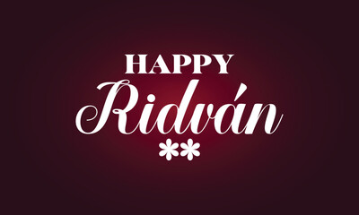 Happy Ridvan Stylish Text illustration Design