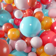 Fototapeta na wymiar Creative and Fun Concept: Colorful Helium Balloons