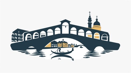 Fototapeta premium illustrated cityscape logo style