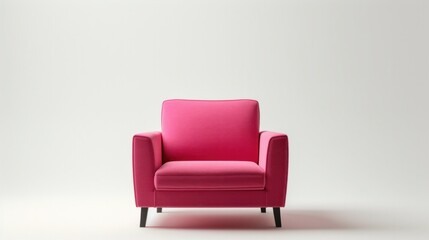 pastel pink lounge chair Luxurious, bright, modern, isolated on white.