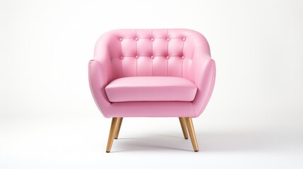 Fototapeta premium pastel pink lounge chair Luxurious, bright, modern, isolated on white.