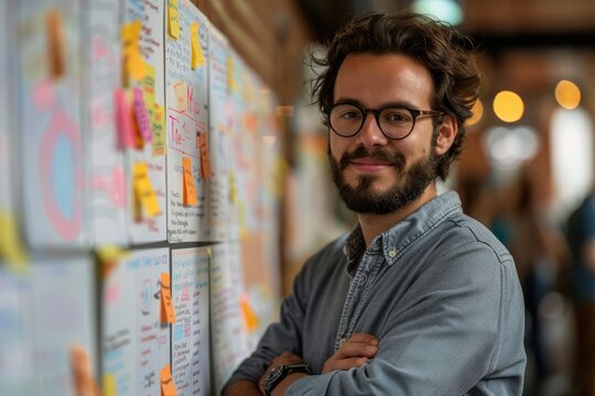 A venture capitalist reviewing a startup pitch deck