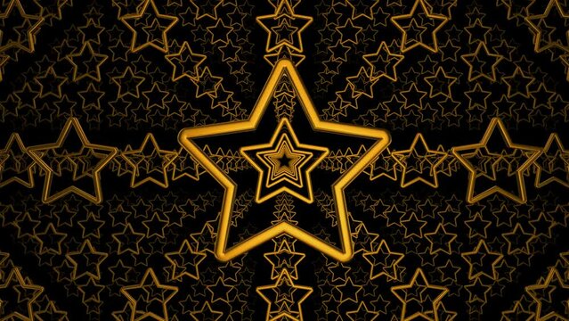 Abstract gold stars background, gold stars structure, luxury background for presentation. Shine star shapes metallic yellow color. Luxury fashion golden pattern for branding and packaging.