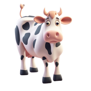 Cow Cartoon Character Illustration Art SVG Generative AI