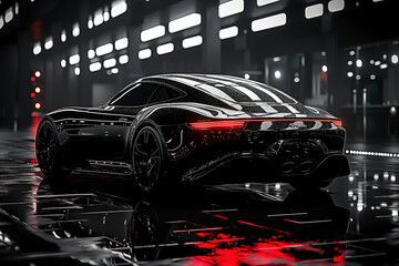 car, golden car, neon car, white car, black car, sports car wallpaper concept, new car launch, car, dark, sport, 350 DPI, ai generated