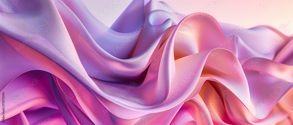 Poster soft waves of elegance: a dreamlike texture where light and color merge in a dance of fabric and mot