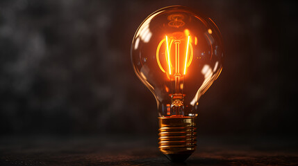 glowing yellow electric bulb, generative Ai